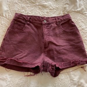 Paul Harris Denim MAROON SHORTS